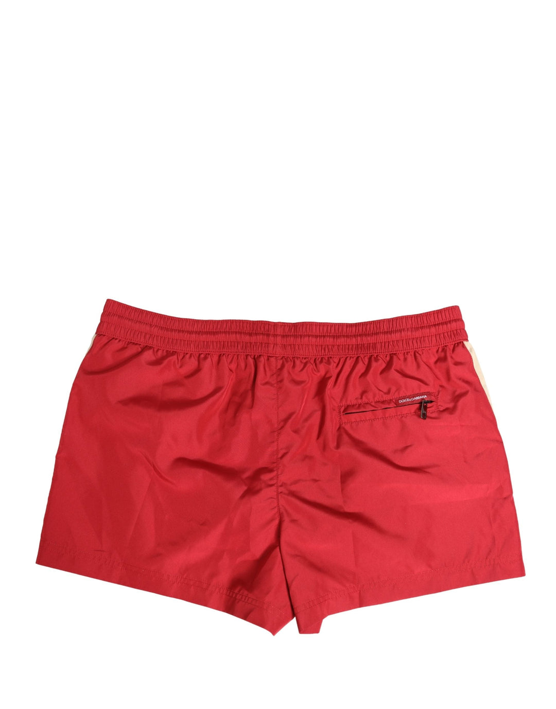 Dolce &amp; Gabbana Red Polyester Men Drawstring Shorts Swimwear
