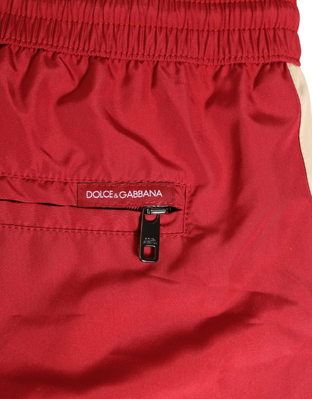 Dolce &amp; Gabbana Red Polyester Men Drawstring Shorts Swimwear