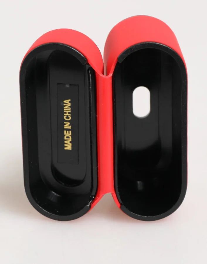 Dolce &amp; Gabbana Red PVC DG Logo Embossed Men Flip Holder Airpods Case