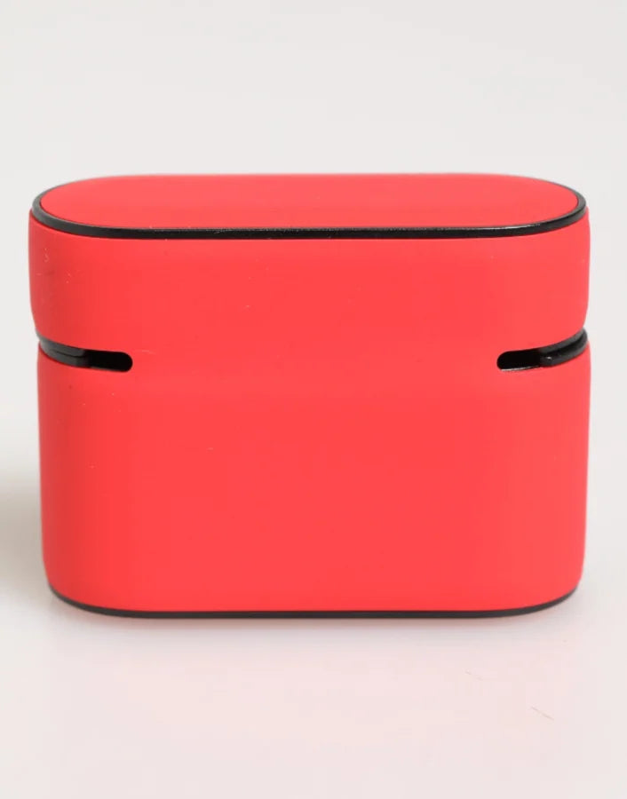 Dolce &amp; Gabbana Red PVC DG Logo Embossed Men Flip Holder Airpods Case