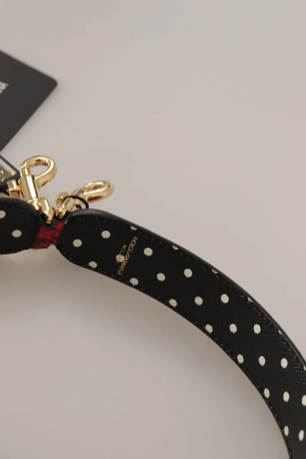 Dolce &amp; Gabbana Red Python Leather Crystals Reversible Shoulder Strap