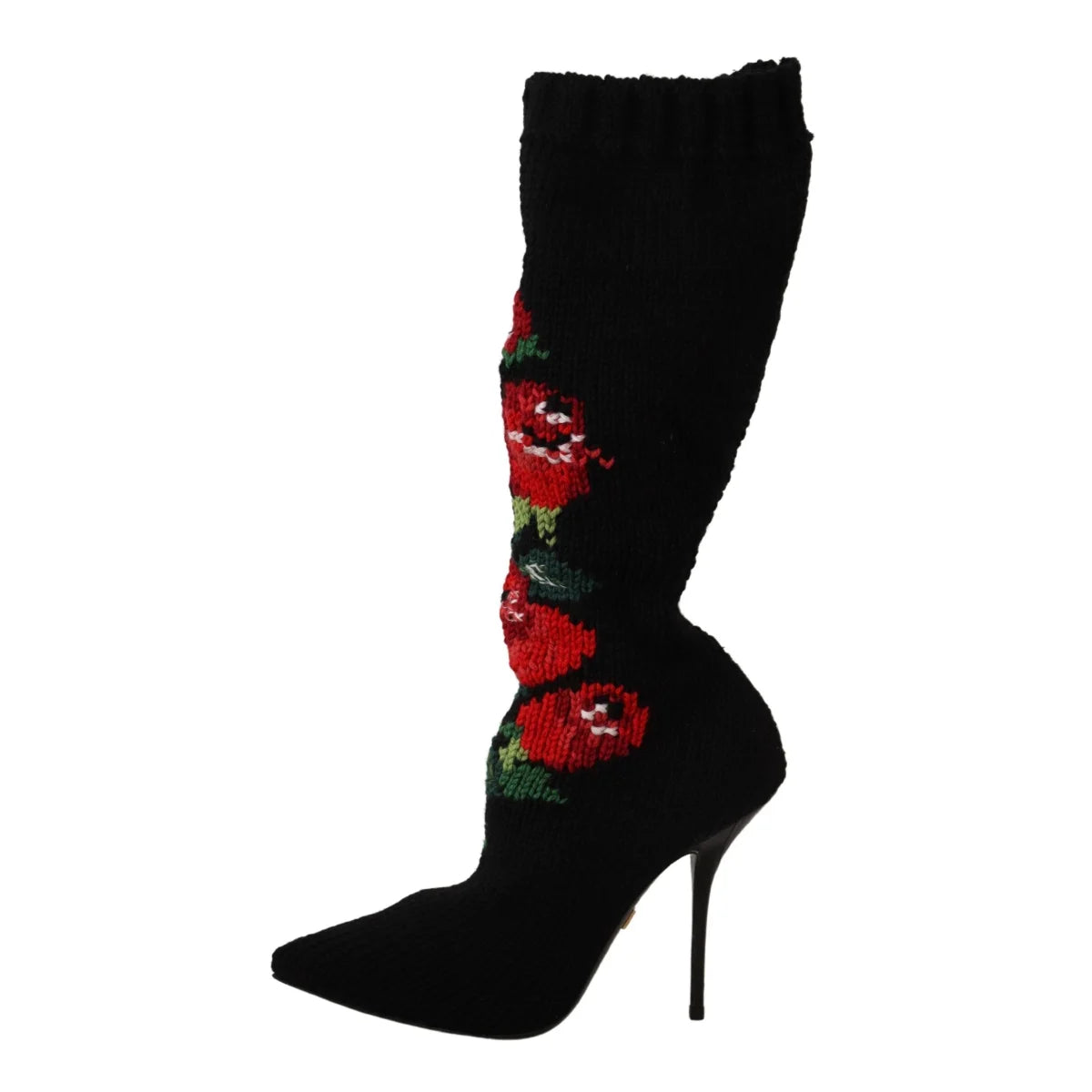 Dolce Gabbana Red Roses Sock Boots in Eelskin Leather &
