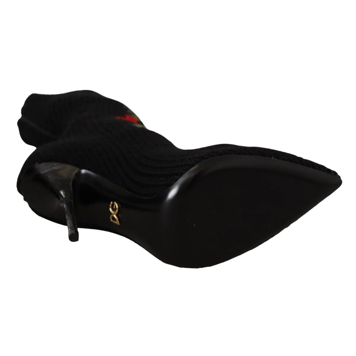 Dolce Gabbana Red Roses Sock Boots in Eelskin Leather &