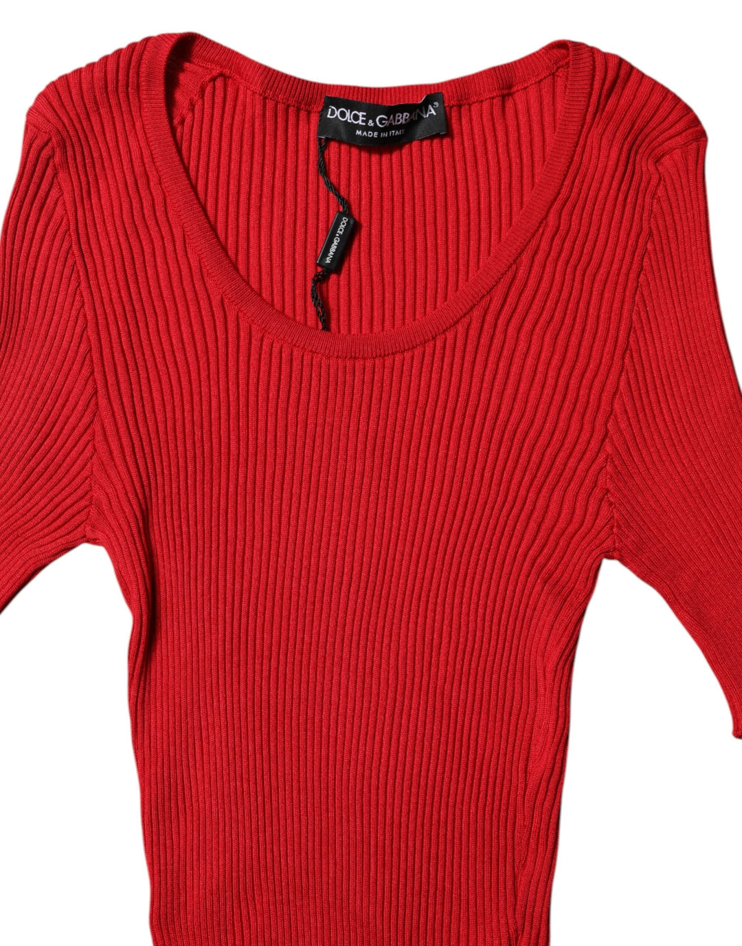 Dolce &amp; Gabbana - Red Round Neck Short Sleeves Pullover Top