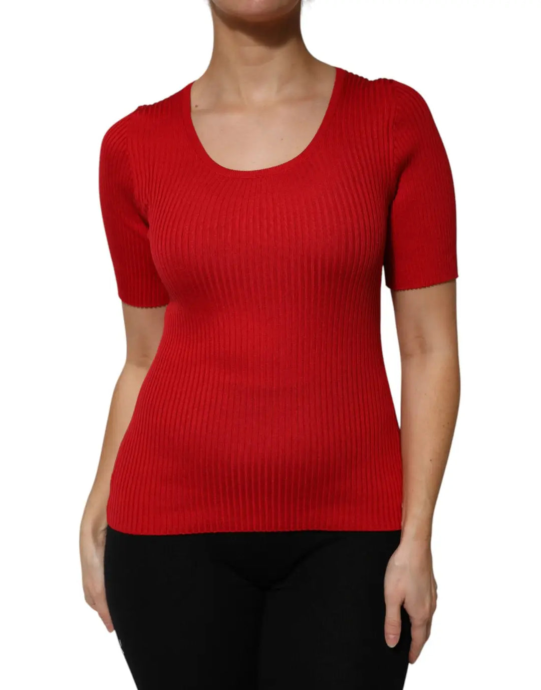 Dolce &amp; Gabbana Red Round Neck Short Sleeves Pullover Top