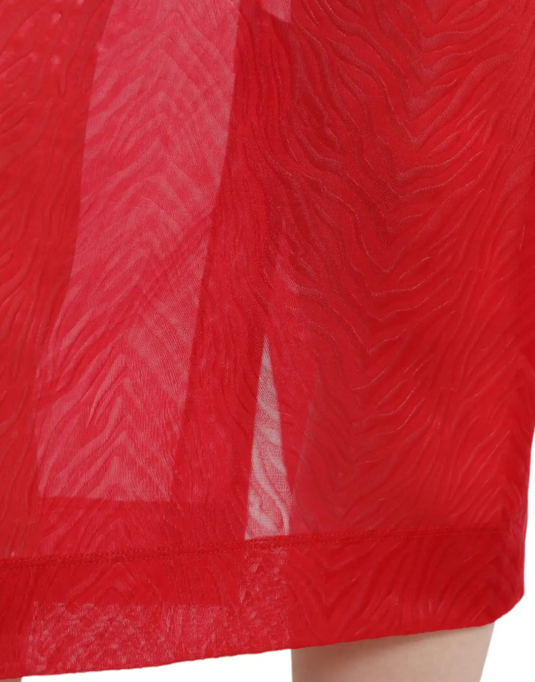 Dolce &amp; Gabbana Red Sheer High Waist Pencil Cut Midi Skirt