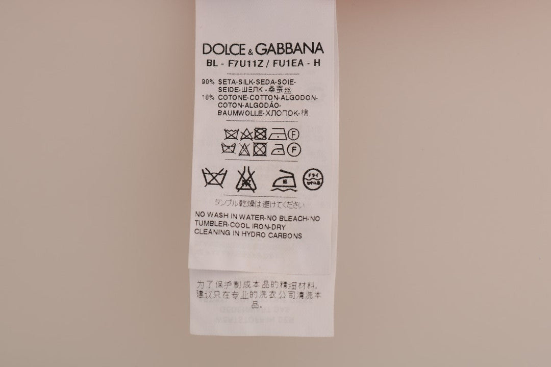 Dolce &amp; Gabbana - Red Silk Orange Vase Crystal Top