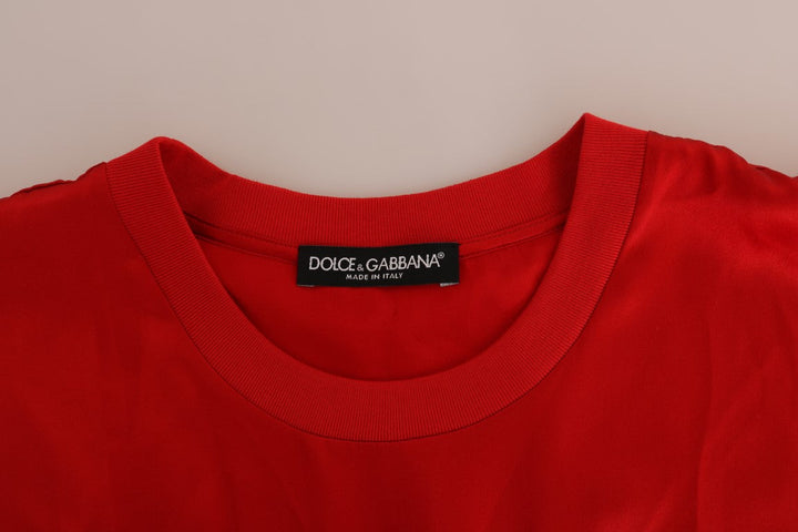 Dolce &amp; Gabbana - Red Silk Orange Vase Crystal Top