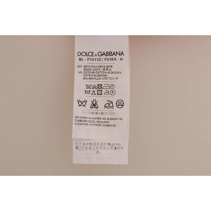 Dolce & Gabbana Red Silk Orange Vase Crystal Top