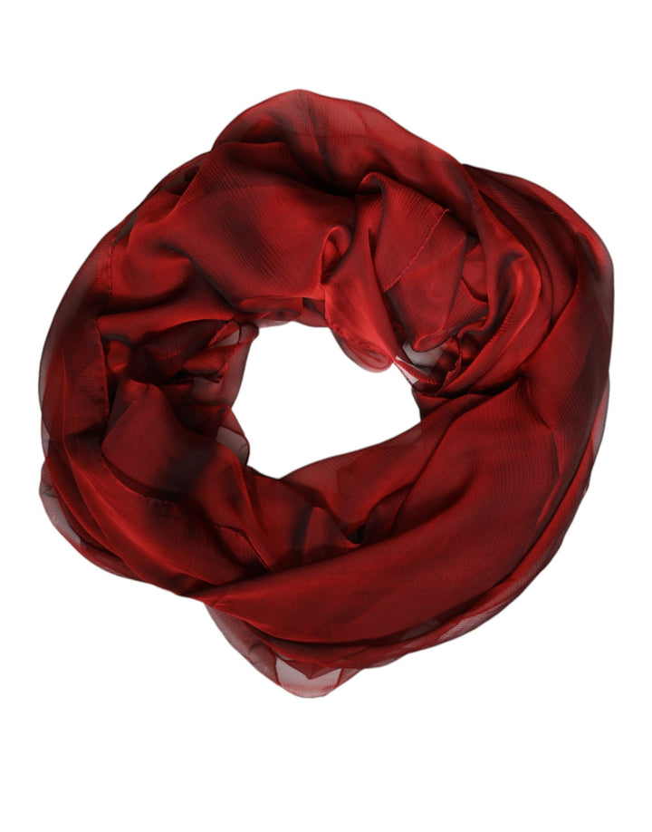 Dolce &amp; Gabbana Red Silk Rectangle Women Wrap Shawl Scarf