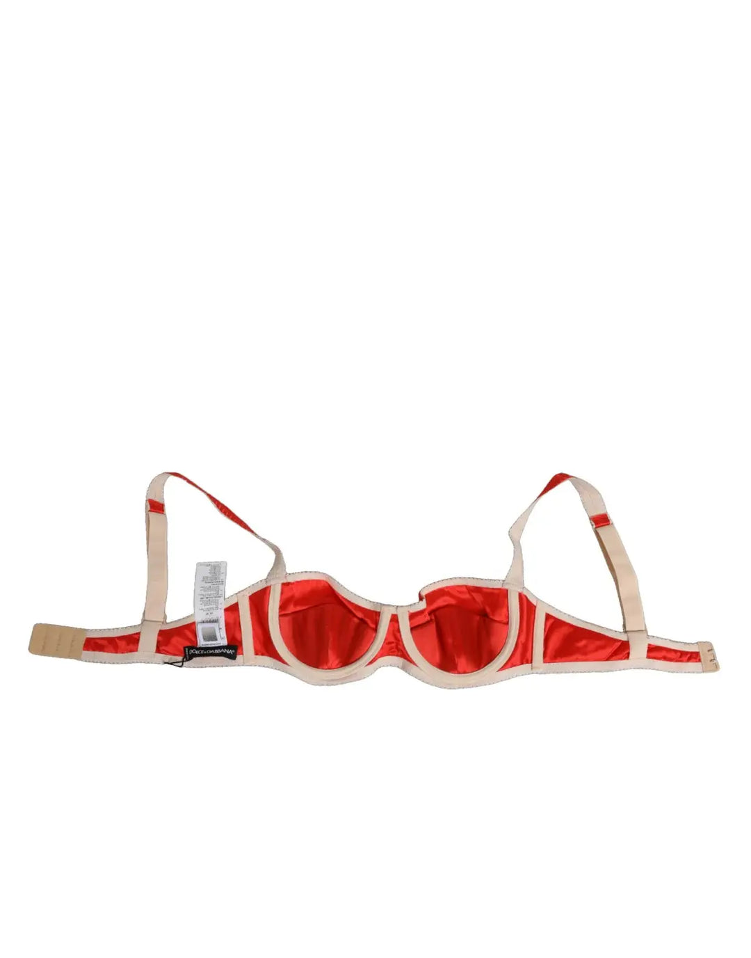 Dolce &amp; Gabbana Red Silk Satin Underwire Bra Semi-Pad Underwear