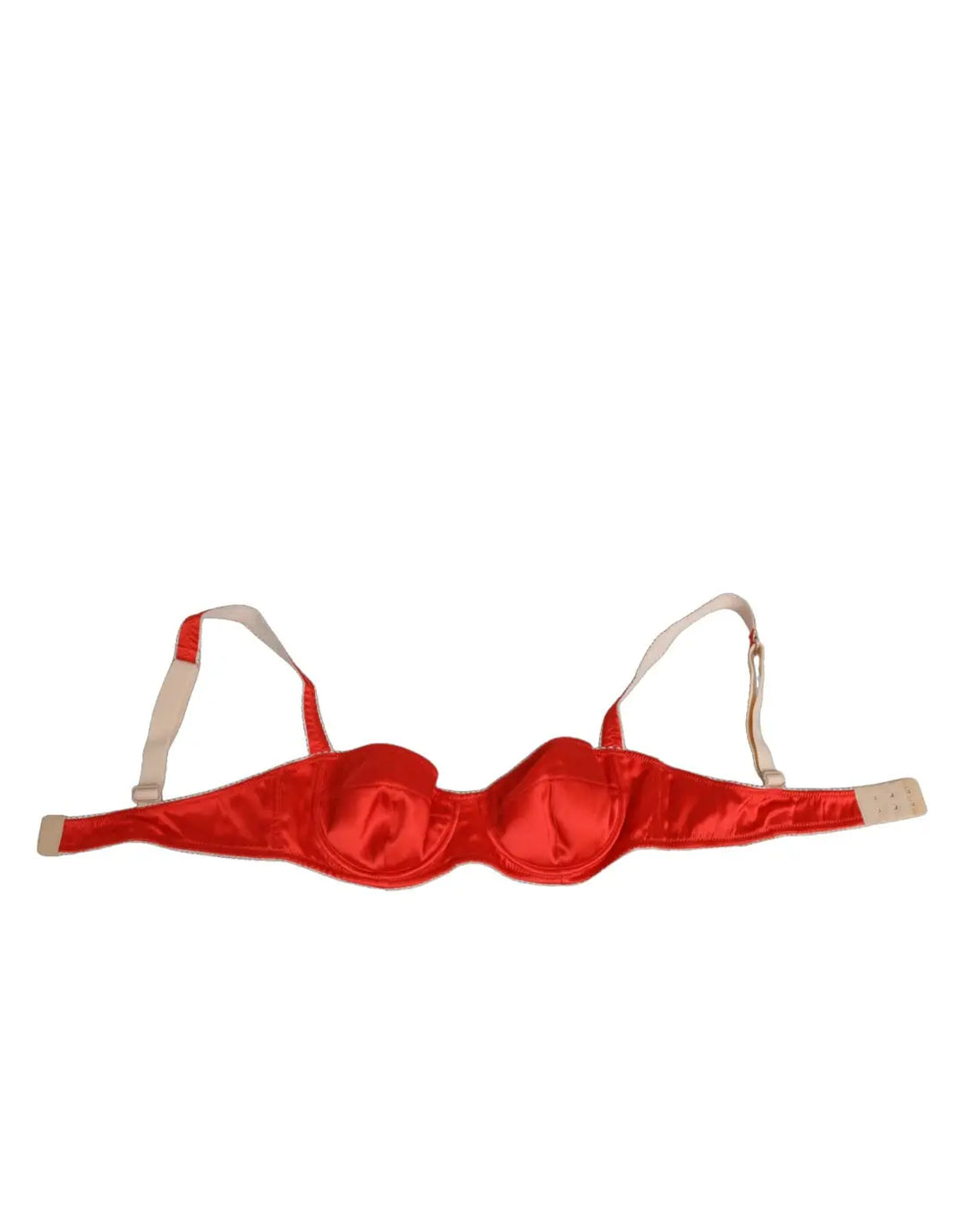 Dolce &amp; Gabbana Red Silk Satin Underwire Bra Semi-Pad Underwear