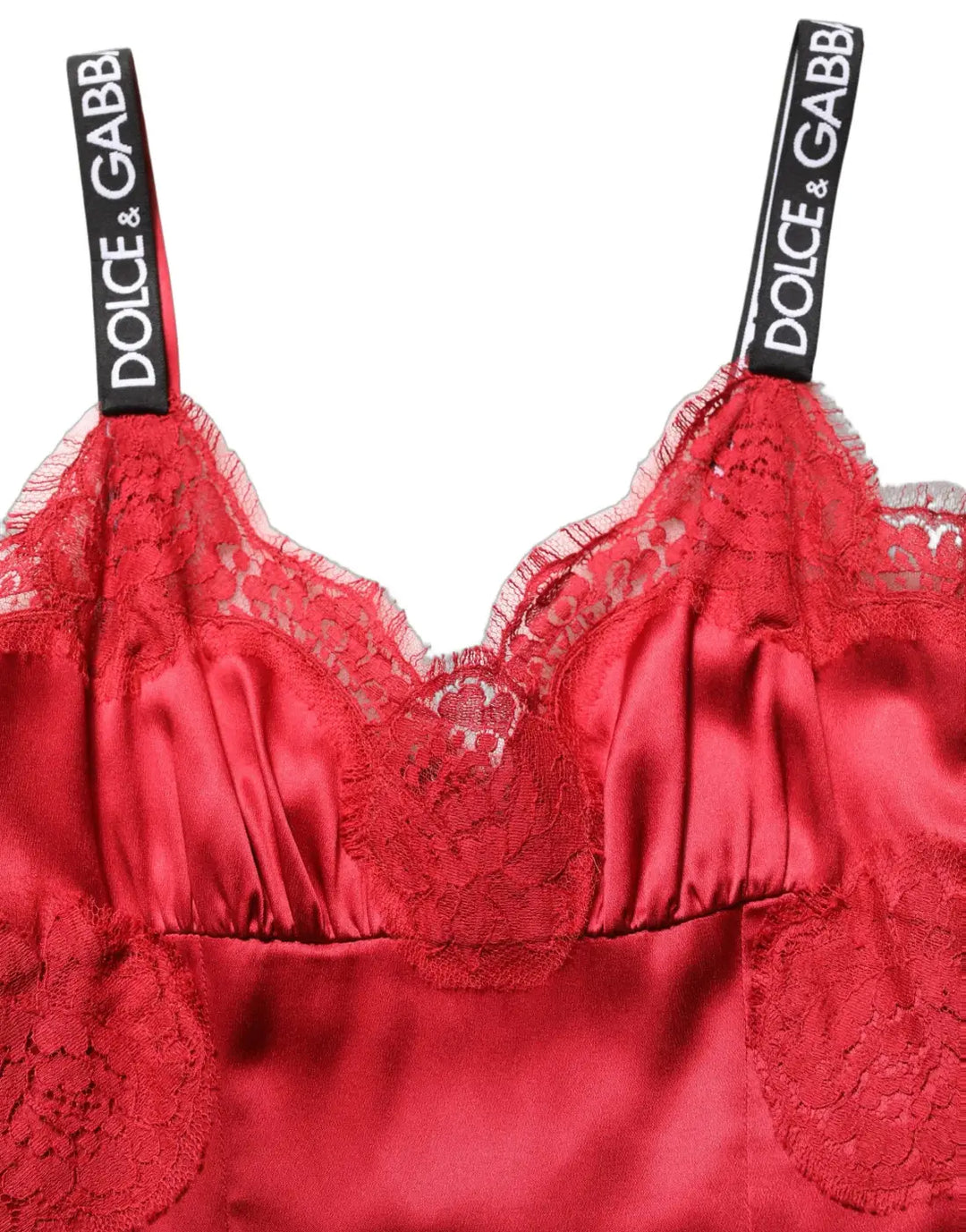 Dolce &amp; Gabbana Red Silk Sleeveless Maxi Long Lace Trim Dress