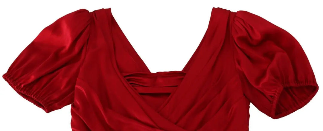 Dolce &amp; Gabbana Red Silk Stretch Sheath Mermaid Gown Dress