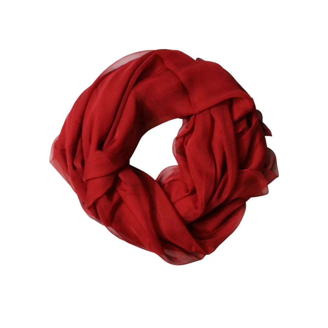 Dolce &amp; Gabbana Red Stole Silk Neck Wrap for Effortless Summer Style