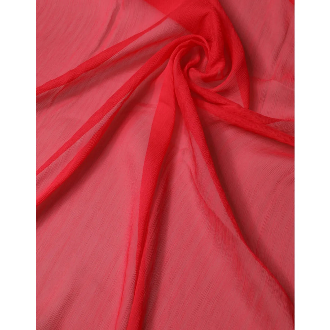 Dolce &amp; Gabbana Red Stole Silk Neck Wrap Shawl Men Scarf