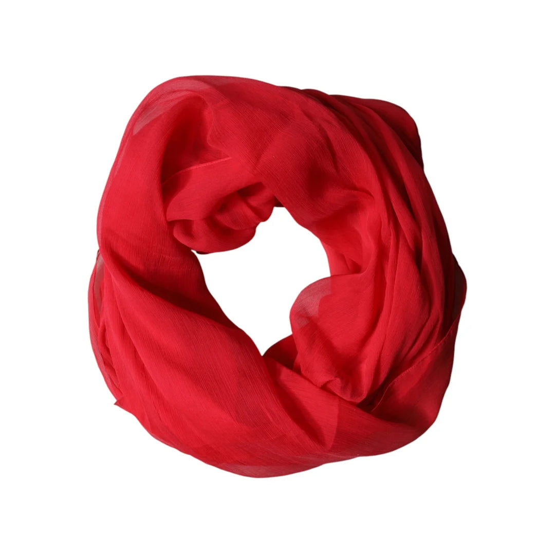 Dolce &amp; Gabbana Red Stole Silk Neck Wrap Shawl Men Scarf