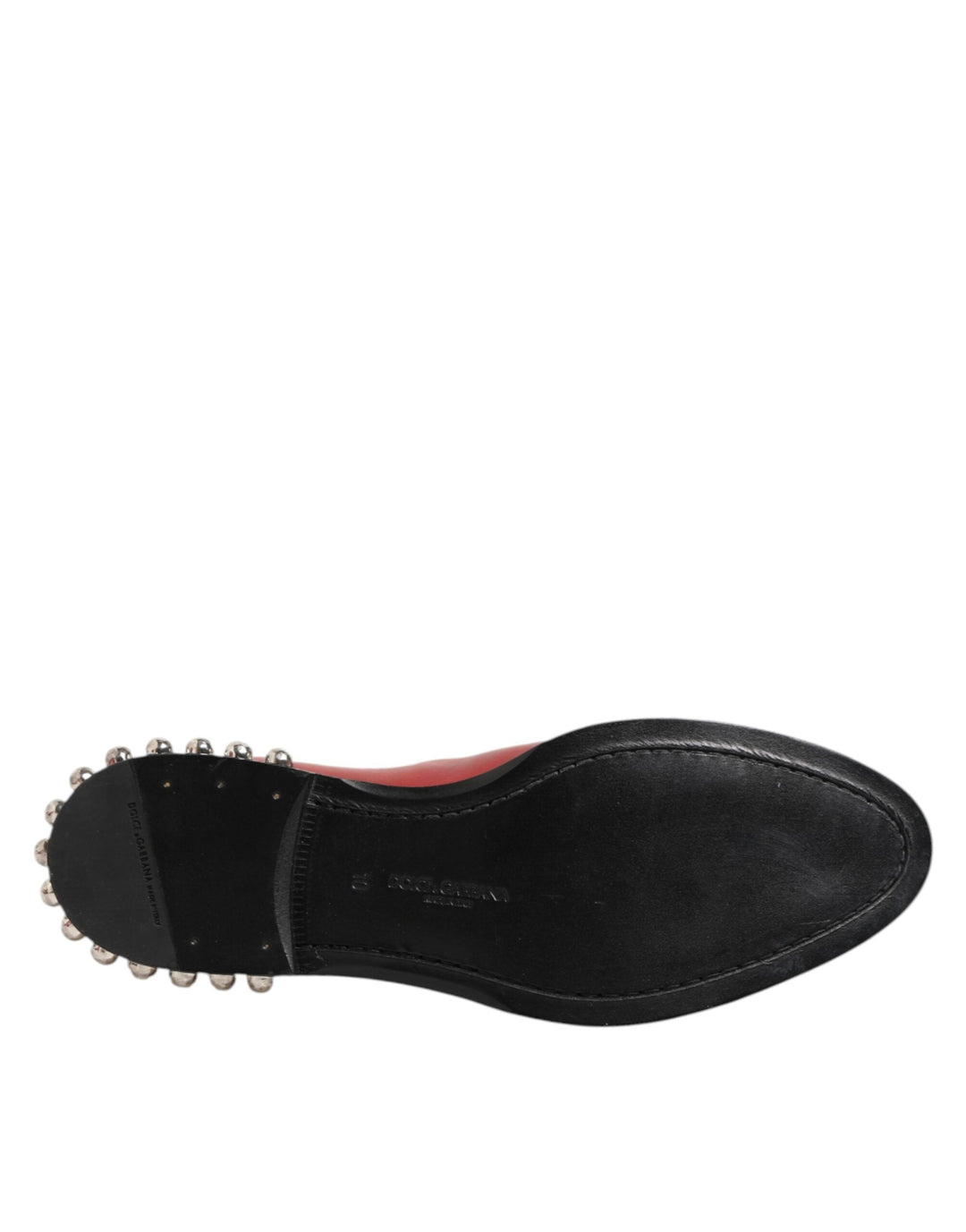 Dolce &amp; Gabbana Red Studded Chelsea Short Ankle Boots Shoes