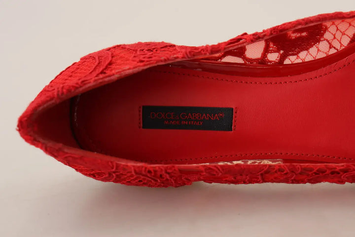 Dolce &amp; Gabbana Red Taormina Crystals Loafers Flats Shoes