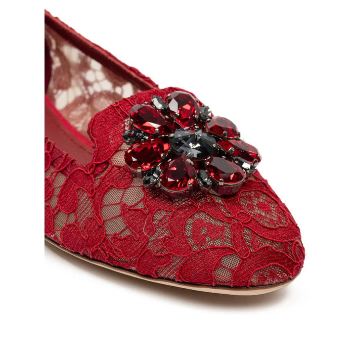 Dolce &amp; Gabbana Red Viscose Ballet Flats