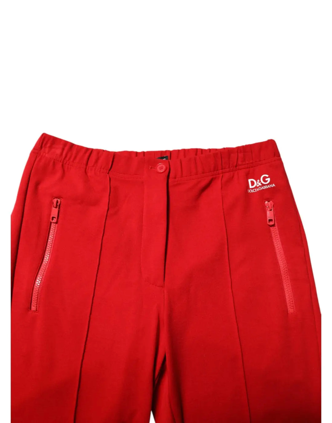 Dolce &amp; Gabbana Red Viscose Logo Jogger Men Sweatpants Pants