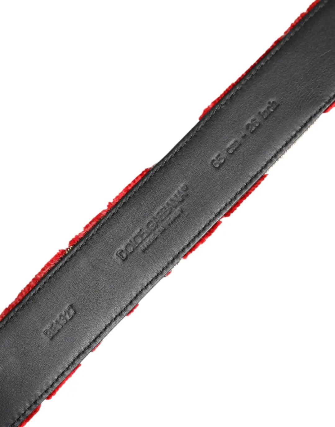 Dolce &amp; Gabbana Red Viscose Silver DG Logo Metal Buckle Belt