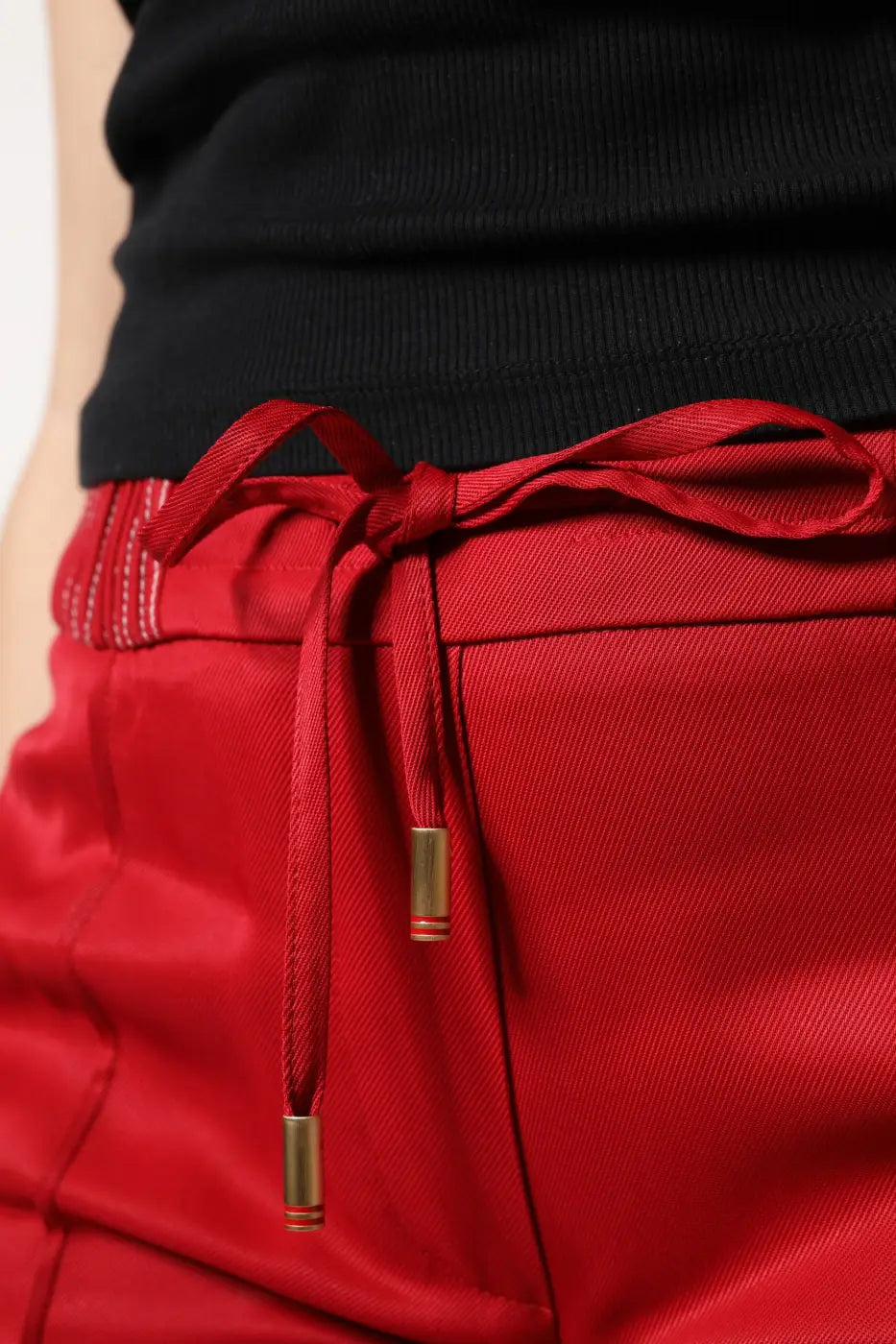 Dolce &amp; Gabbana Red Viscose Straight Fit Pants