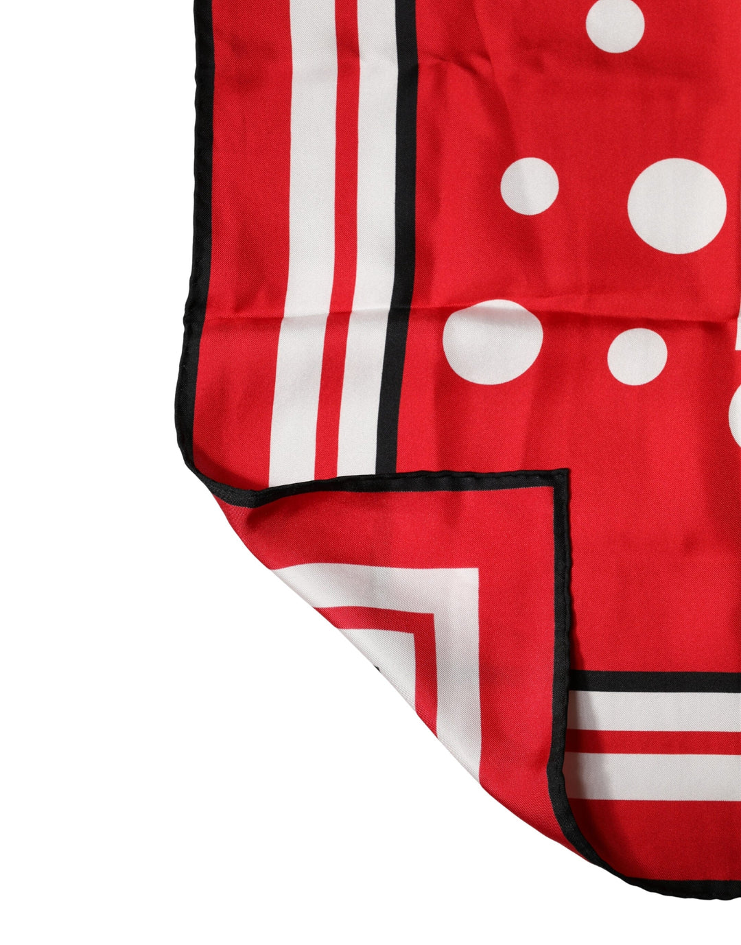 Dolce &amp; Gabbana Red White Polka Dot Square Foulard 90cm x 88cm Scarf