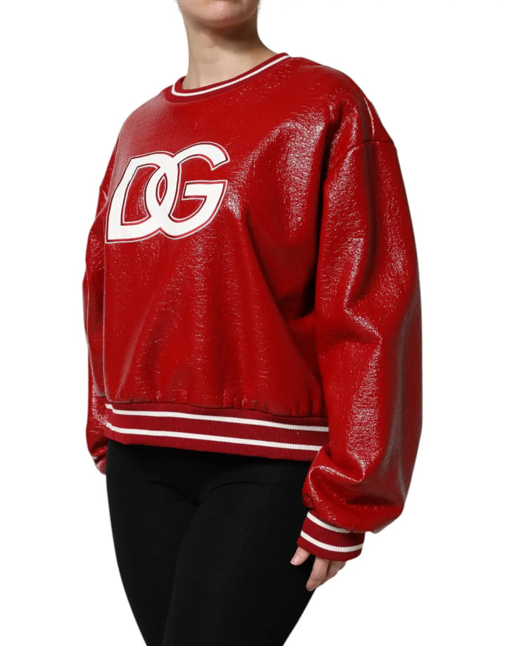 Dolce &amp; Gabbana Red Wool DGLogo Embroidery Pullover Sweater