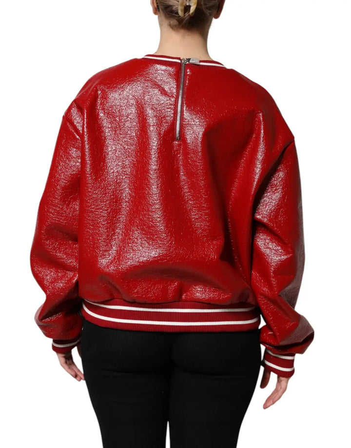 Dolce &amp; Gabbana Red Wool DGLogo Embroidery Pullover Sweater