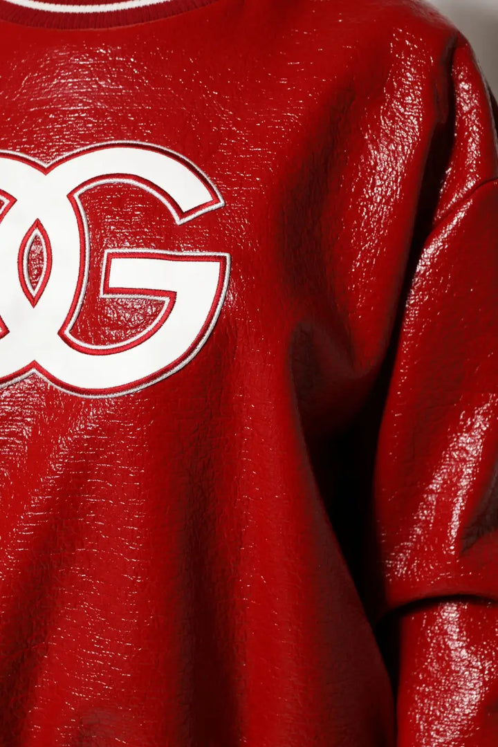 Dolce &amp; Gabbana Red Wool DGLogo Embroidery Pullover Sweater