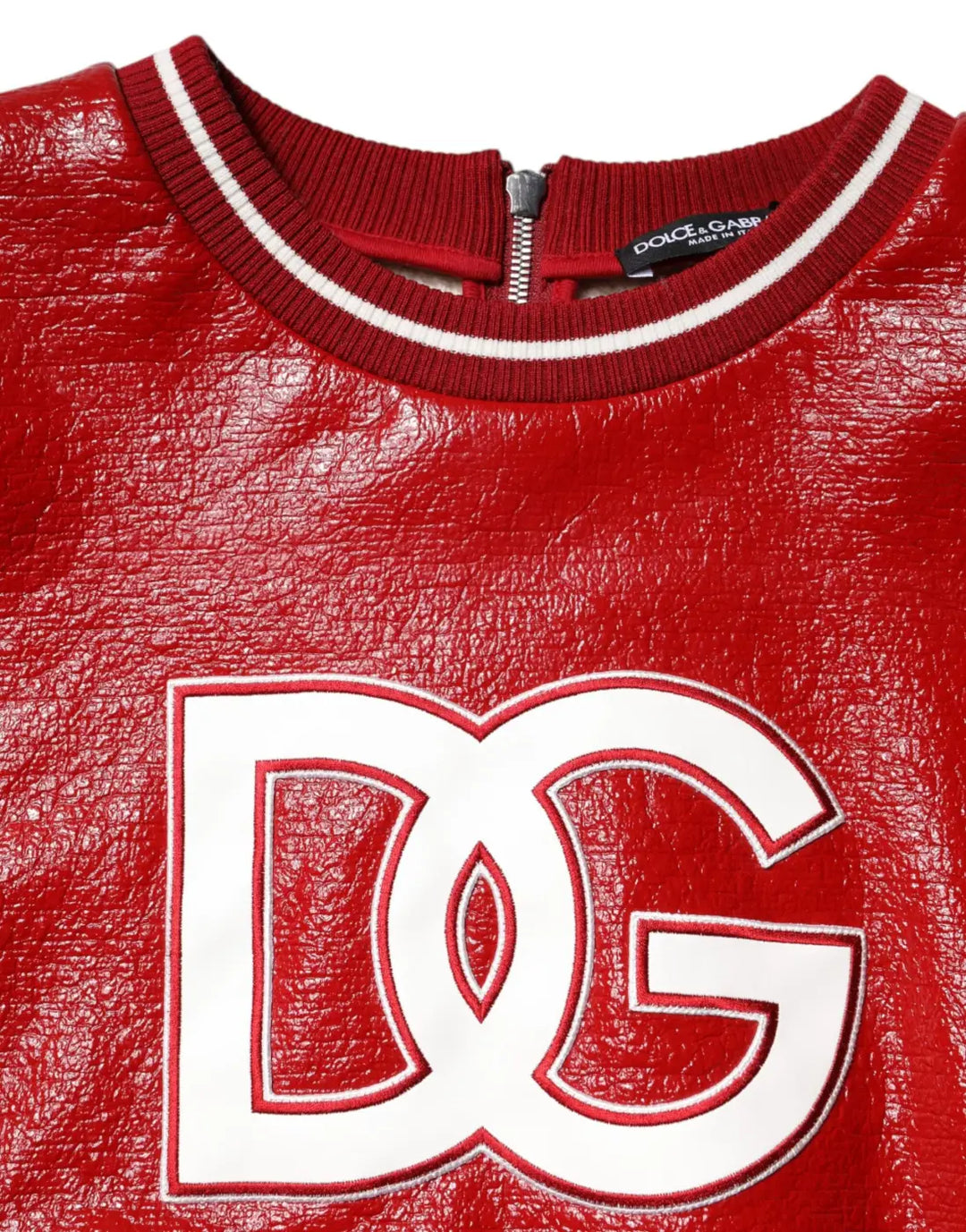 Dolce &amp; Gabbana Red Wool DGLogo Embroidery Pullover Sweater