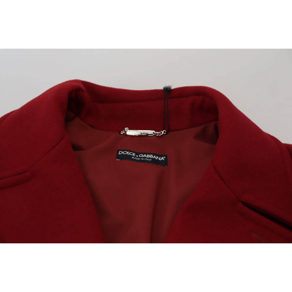 Dolce & Gabbana Red Wool Double Breasted Coat Jacket