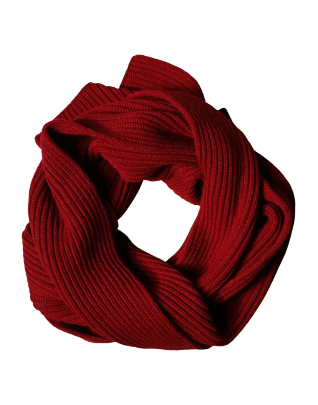 Dolce &amp; Gabbana Red Wool Knitted Neck Wrap Shawl Men Scarf