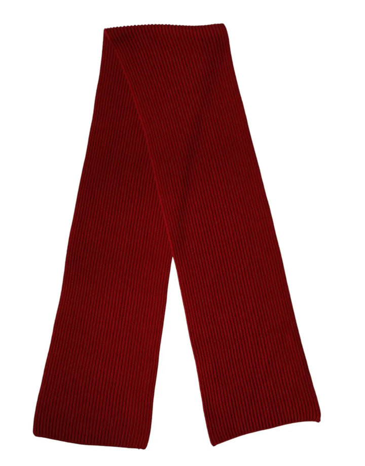 Dolce &amp; Gabbana Red Wool Knitted Neck Wrap Shawl Men Scarf