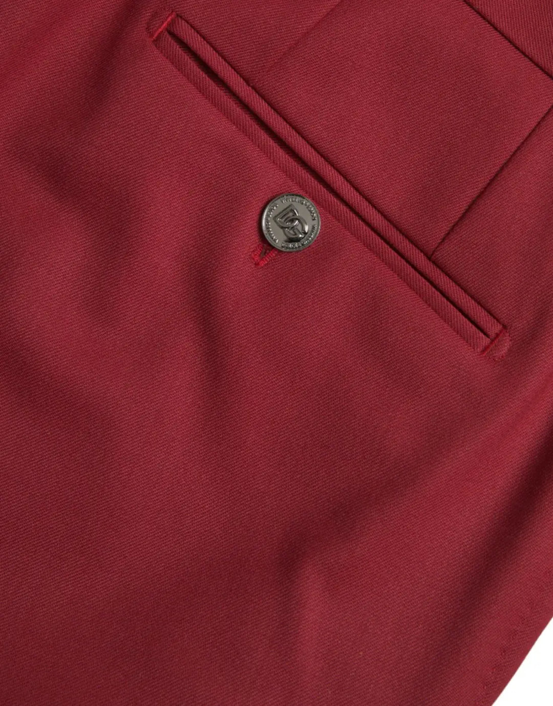 Dolce &amp; Gabbana Red Wool Men Slim Fit Dress Pants