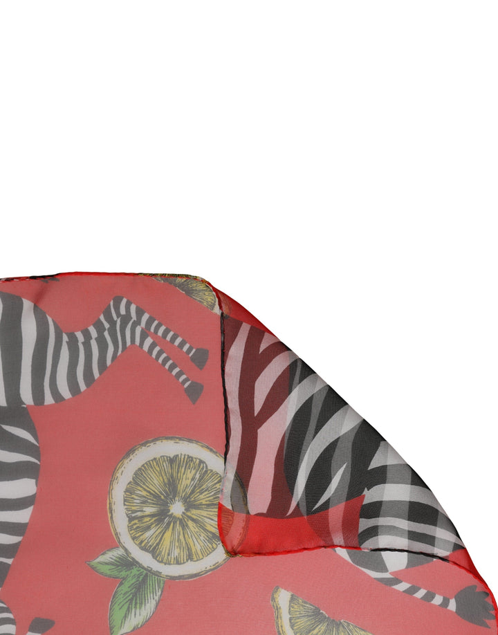 Dolce &amp; Gabbana Red Zebra Print Silk Wrap Shawl Stole 200cm x 132cm Scarf
