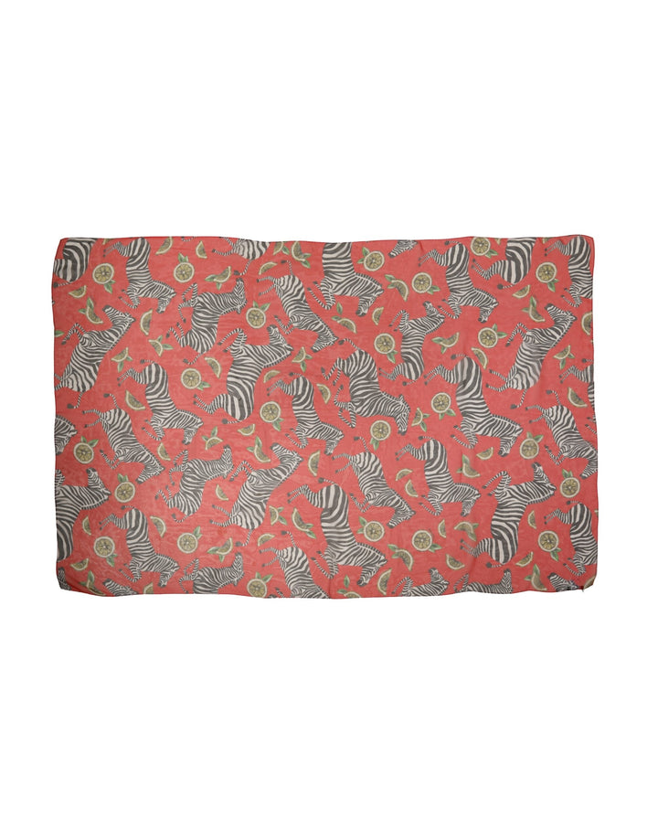 Dolce &amp; Gabbana Red Zebra Print Silk Wrap Shawl Stole 200cm x 132cm Scarf