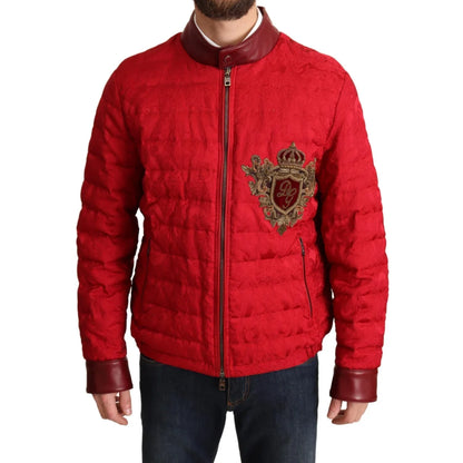 Dolce Gabbana Red Zipper Closure Two Bomber Jacket &