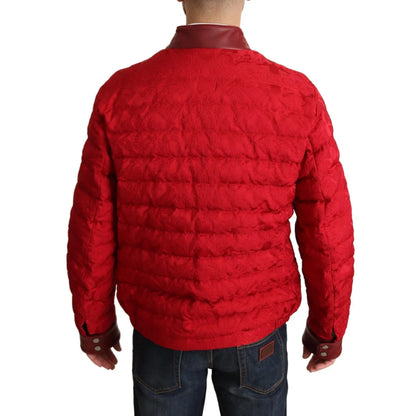 Dolce Gabbana Red Zipper Closure Two Bomber Jacket &