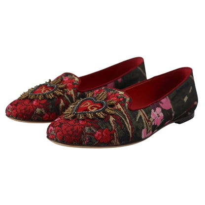 Dolce & Gabbana Sacred Heart Patch Flat Shoes
