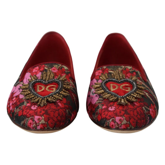 Dolce & Gabbana Sacred Heart Patch Flat Shoes