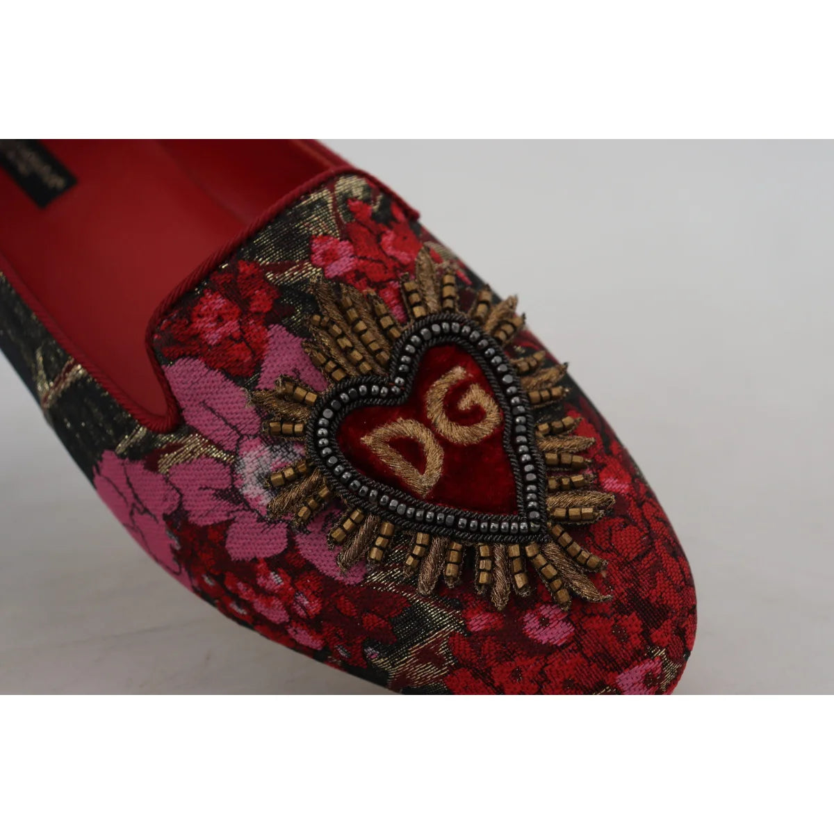 Dolce & Gabbana Sacred Heart Patch Flat Shoes