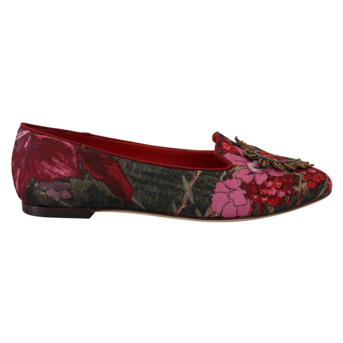Dolce & Gabbana Sacred Heart Patch Flat Shoes