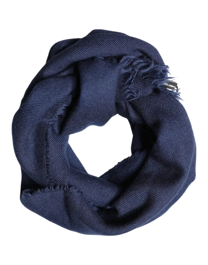 Dolce &amp; Gabbana Scarf Blue Cashmere Neck Wrap Shawl Men