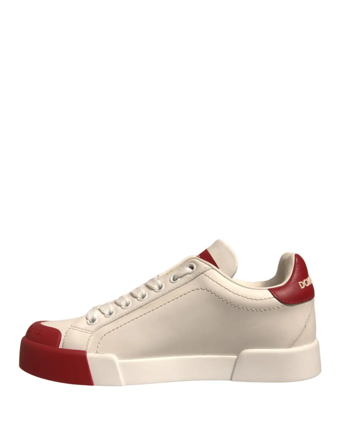 Dolce &amp; Gabbana Shoes White Leather Logo Portofino Sneakers