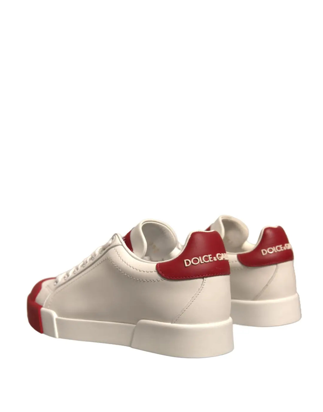 Dolce &amp; Gabbana Shoes White Leather Logo Portofino Sneakers