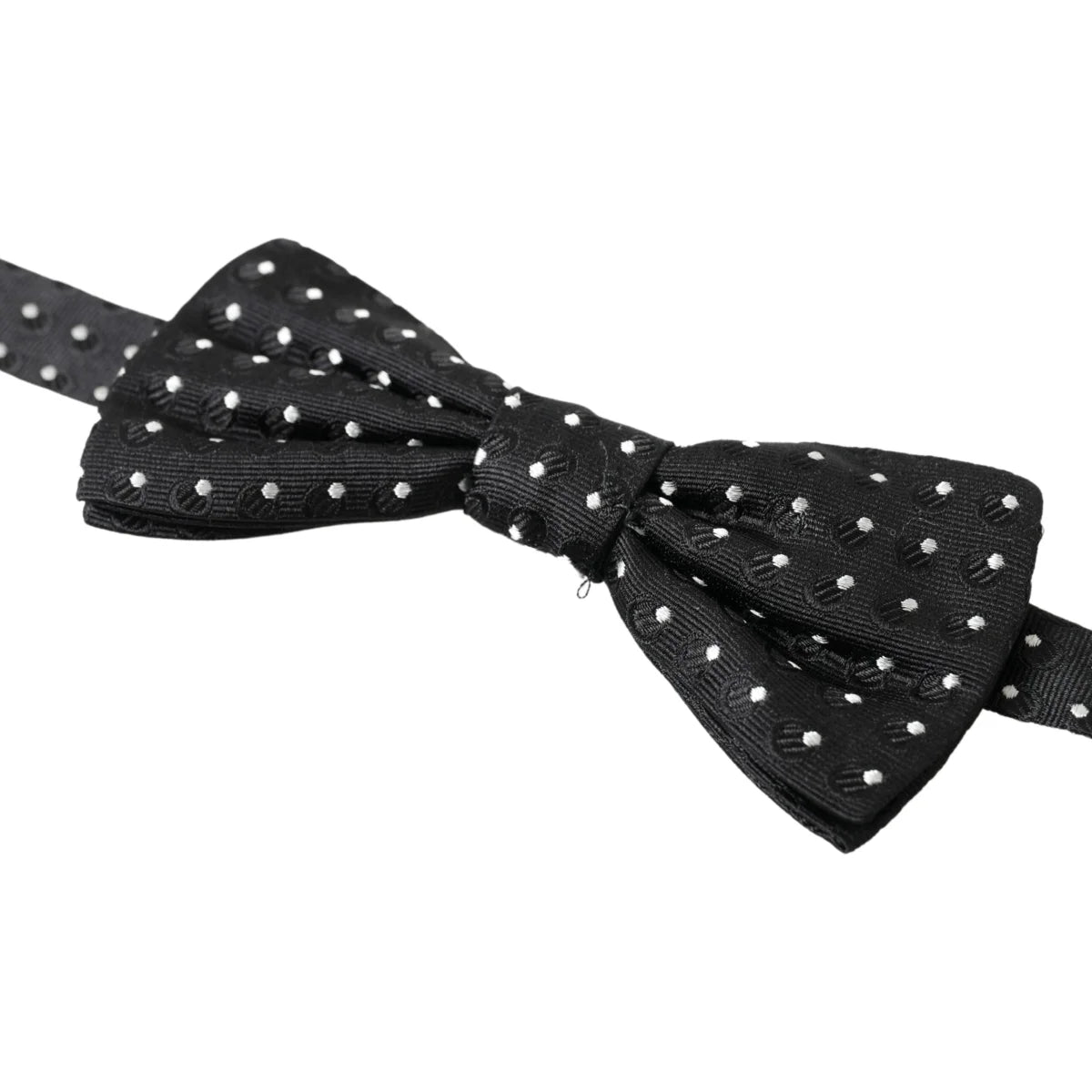 Dolce Gabbana Silk Adjustable Bow Tie with Elegant Metal Hook &