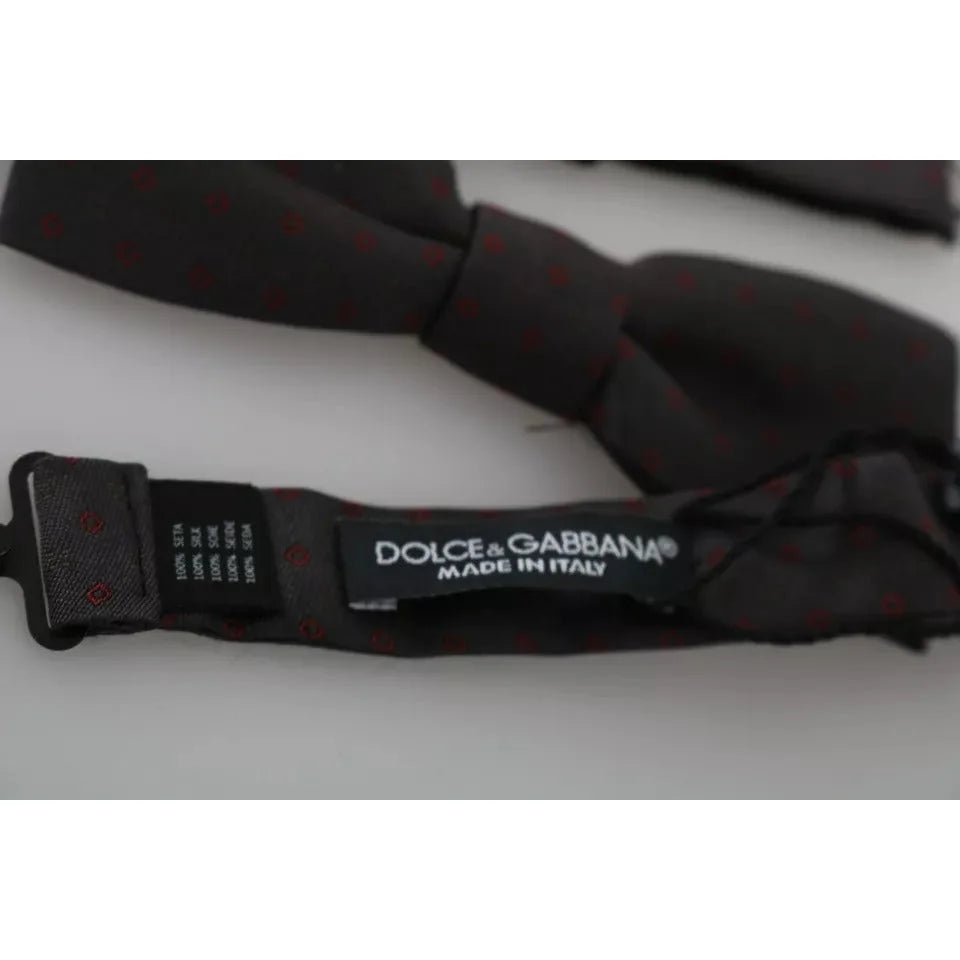 Dolce Gabbana Silk Adjustable Bow Tie Exclusive Luxury Accessory &
