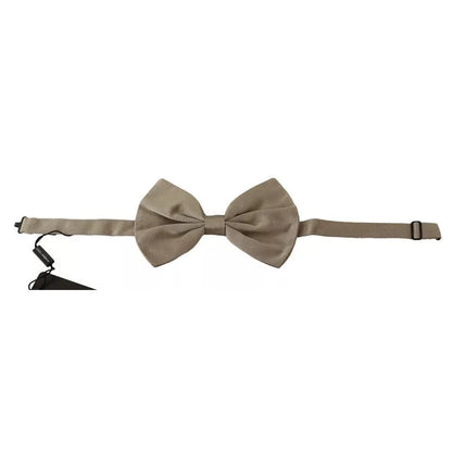 Dolce & Gabbana Silk Adjustable Bow Tie with Metal Hook Clasp